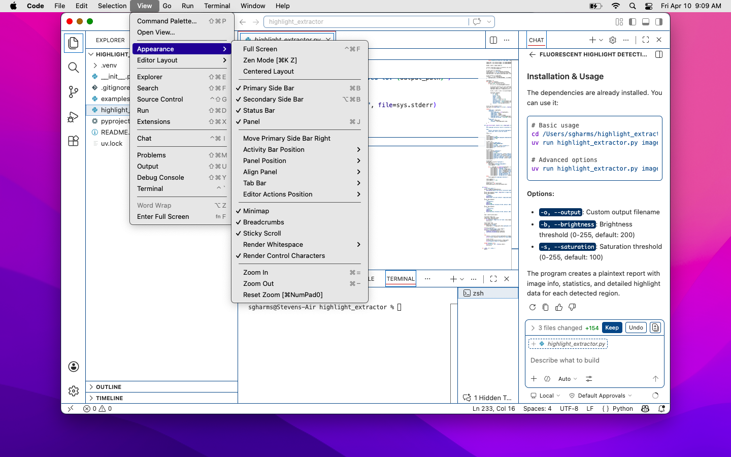 A dedicated submenu for deciding what you&rsquo;re allowed to see. Most of these don&rsquo;t have keyboard hotkeys and, need I point out, these eclipse the code, too!