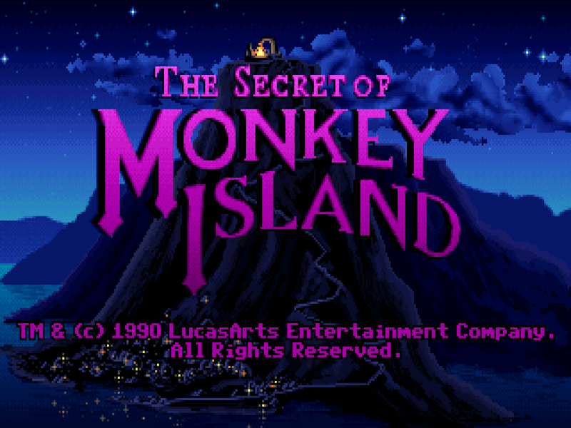 The Secret of Monkey Island, doing its best on VGA.